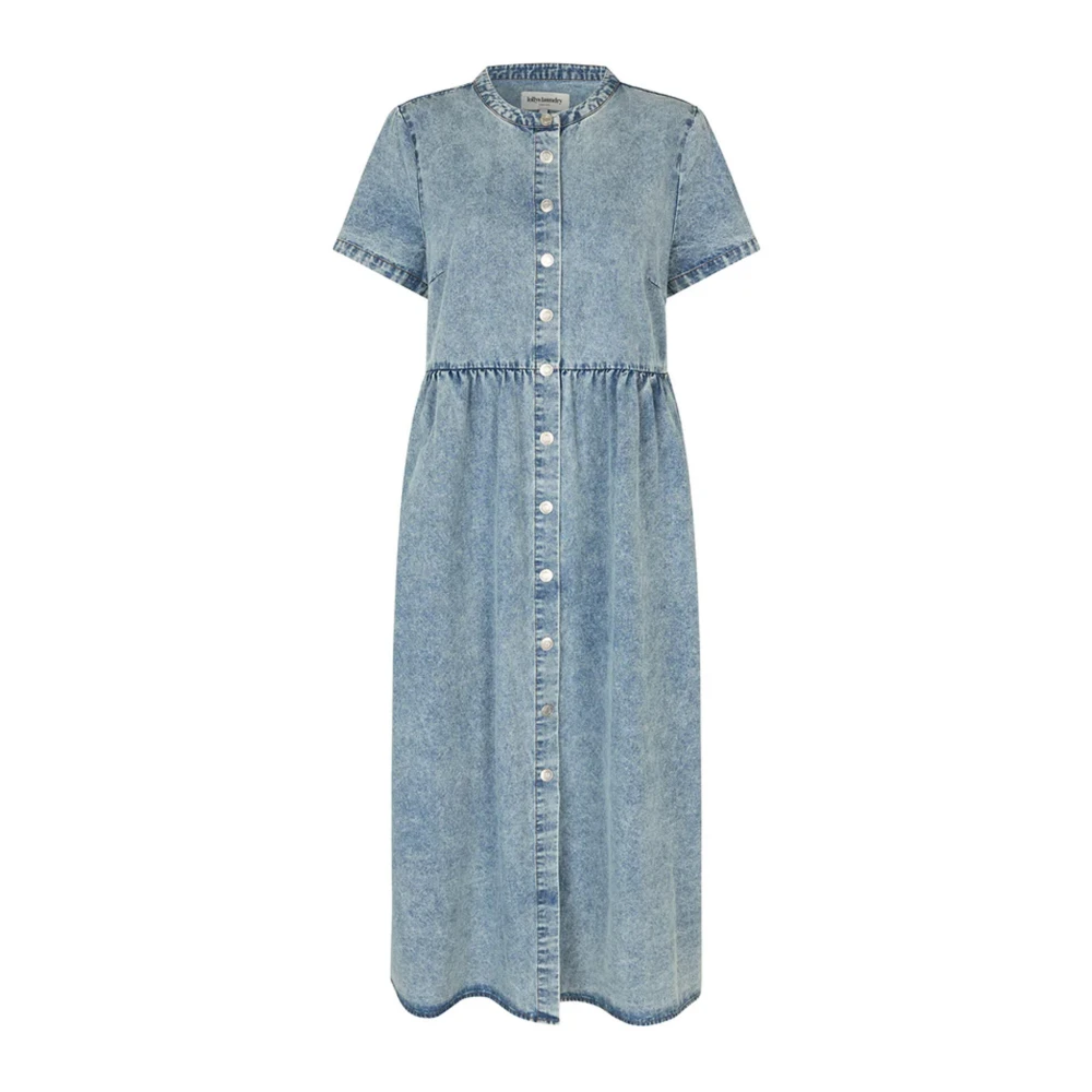 Lollys Laundry Casual Maxi Klänning i Tvättad Denim Blue, Dam