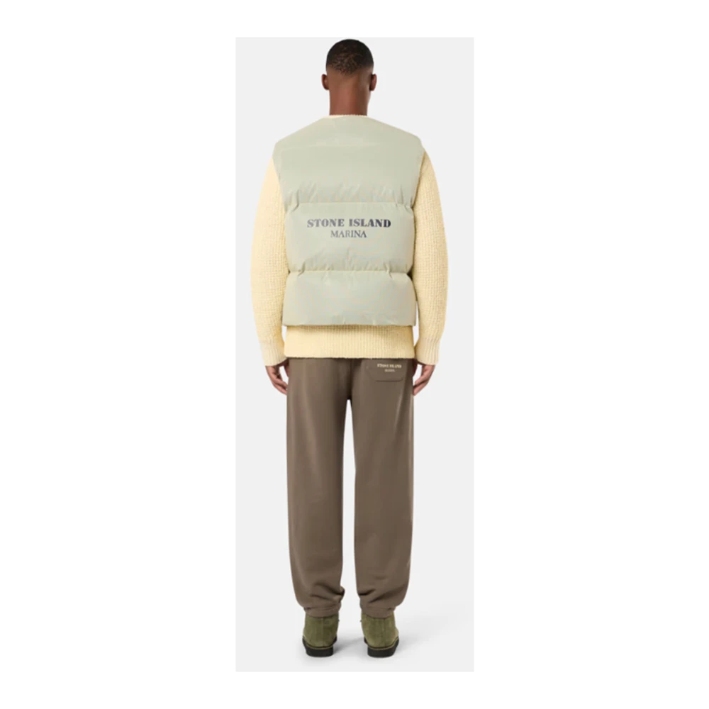 Stone Island Ripstop Cover Down Gilet met rits Beige Heren