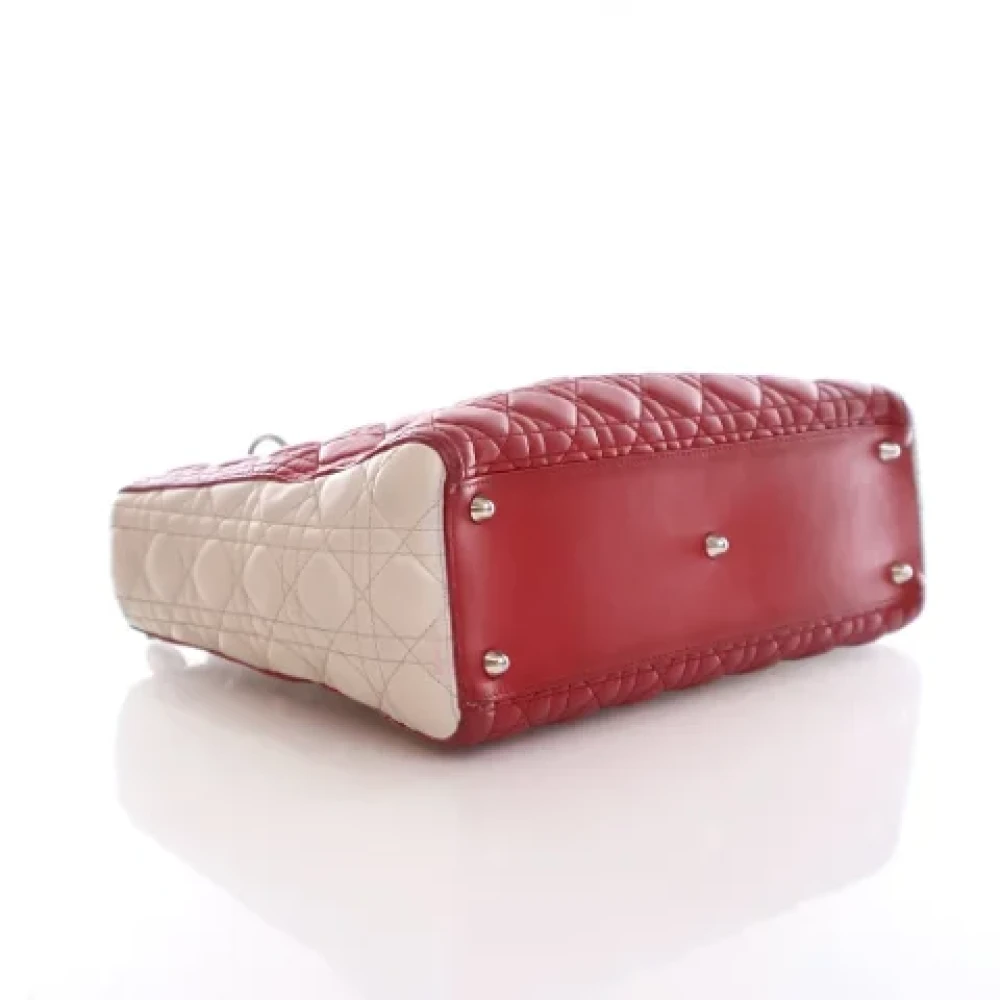 Dior Vintage Pre-owned Leather handbags Red Dames