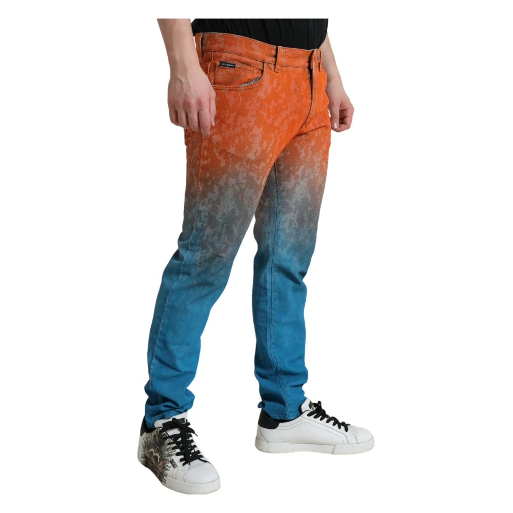 Dolce & Gabbana Elegante Ombre Skinny Denim Jeans Multicolor Heren