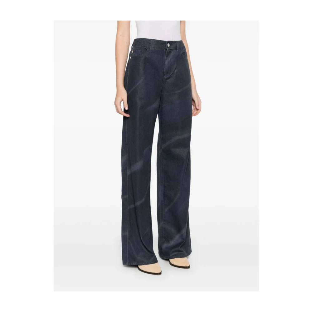 Emporio Armani Zwarte Denim Jeans met Vervaagd Effect Black Dames