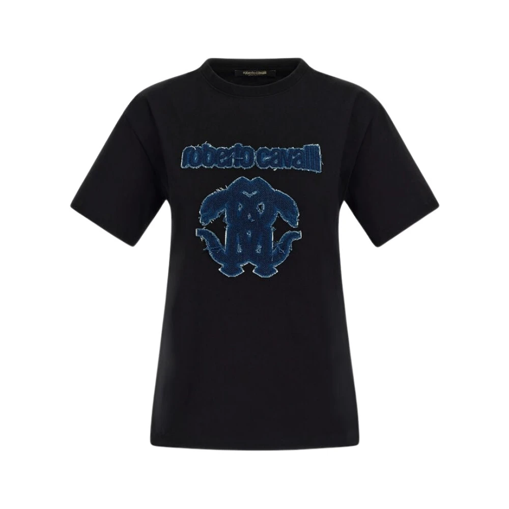 Roberto Cavalli Black Rc Logo T-Shirt Female - Female - T-Shirts - Black - Xs - Tops
