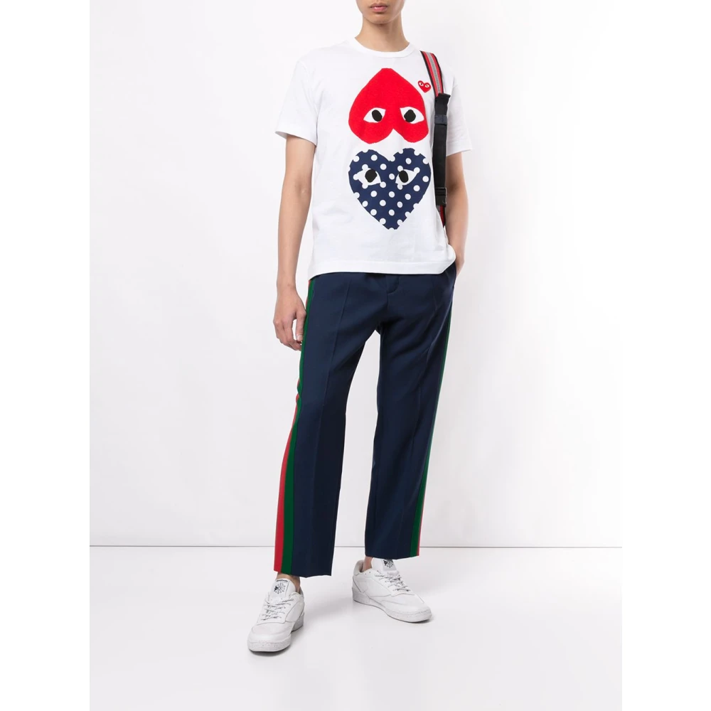 Comme des Garçons Play Polka Dot Heart T-Shirt Japan Made White Heren