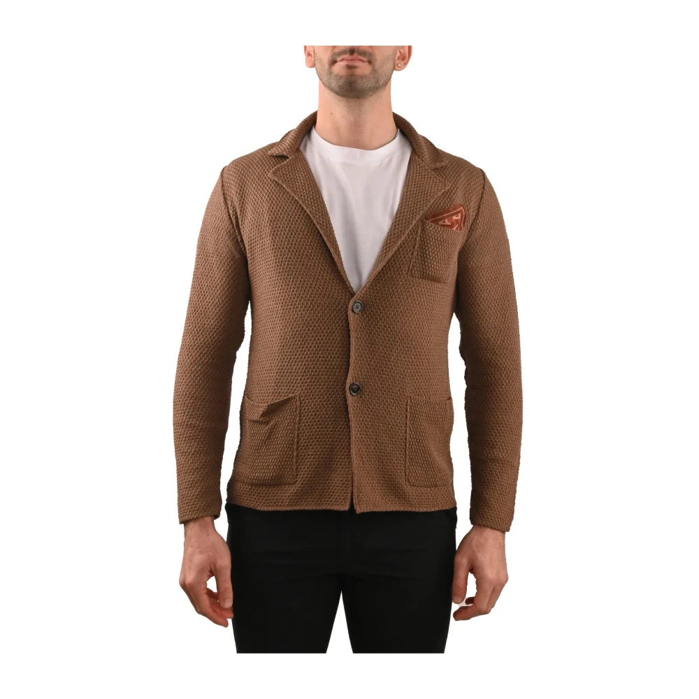 Daniele Alessandrini Katoenen Gebreide Truien en Sweaters Brown Heren