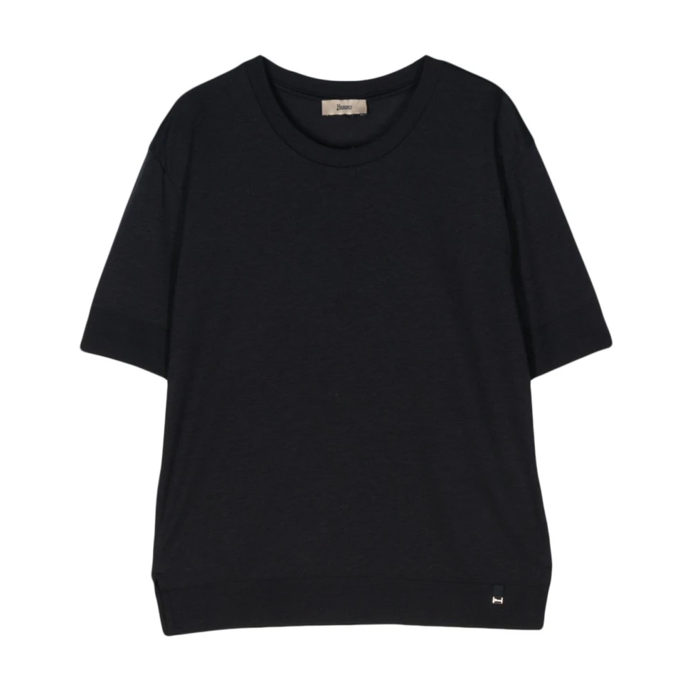 Herno Jersey Knit T-Shirt Black Dames