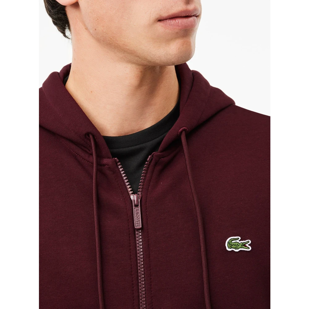 Lacoste Basic Zip Hoodie Sweaters Red Heren