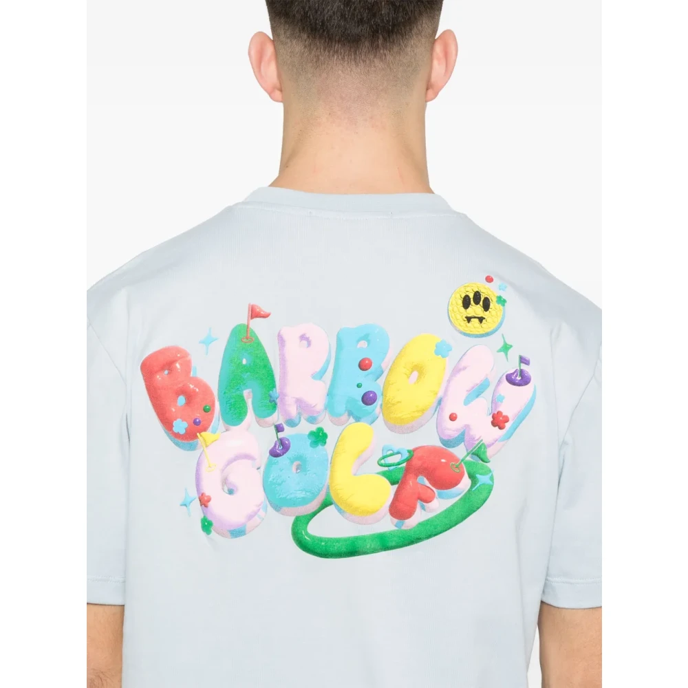 Barrow Heldere Blauwe Crew Neck T-shirt 3D Print Blue Heren