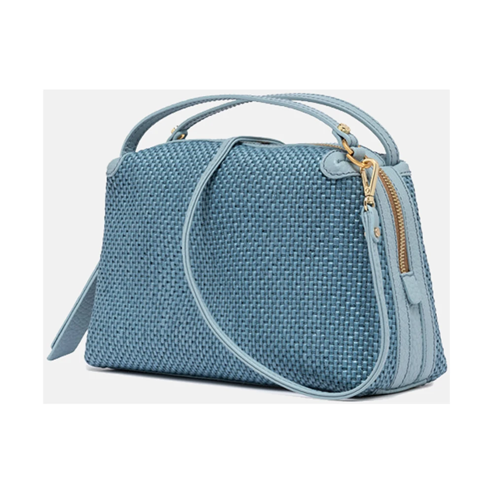 Gianni Chiarini Heldere Blauwe Alifa Stro Handtas Blue Dames