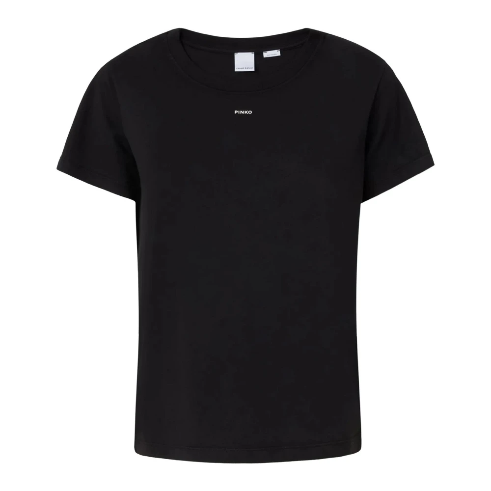 pinko Katoenen T-shirt met uniek ontwerp Black Dames