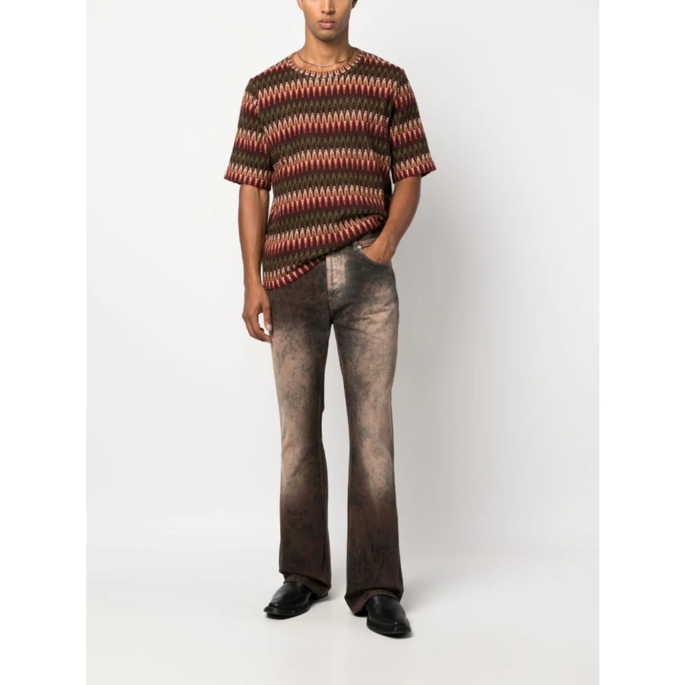 Séfr Hoge taille flare jeans in zwart denim Brown Heren