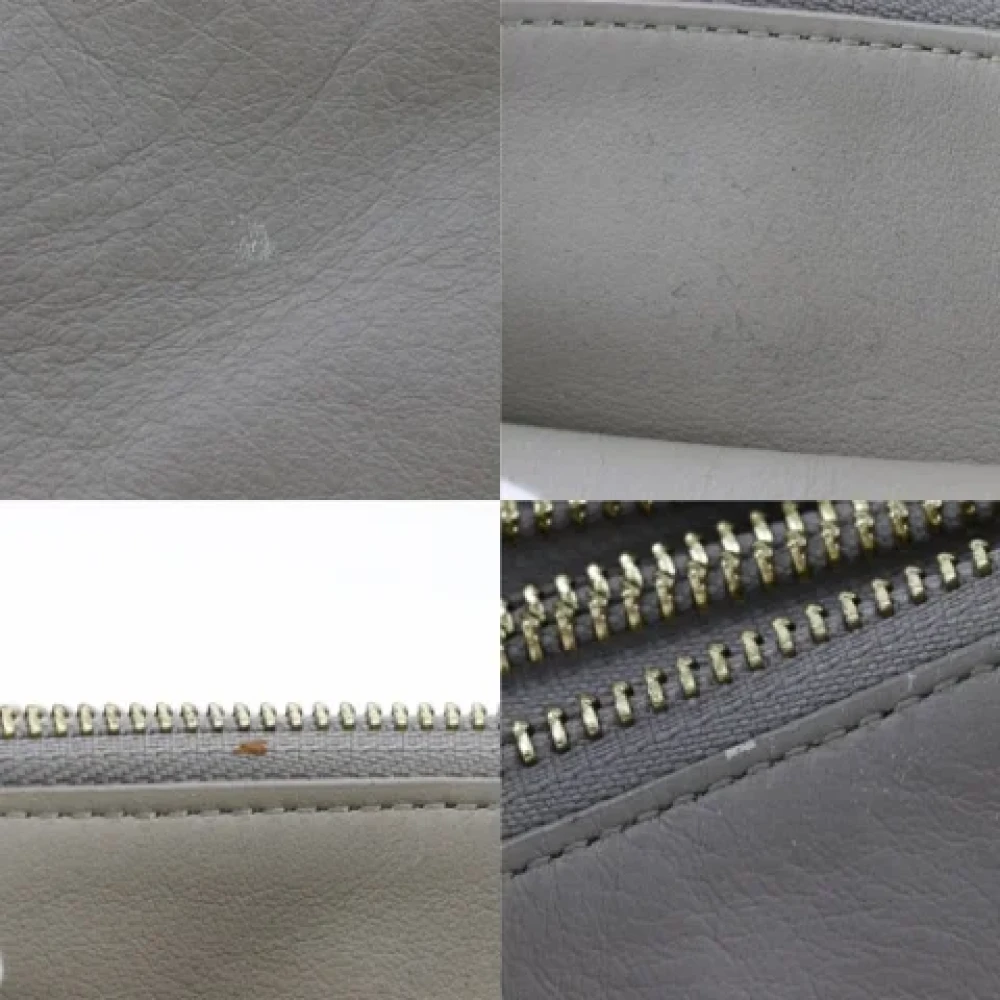 Celine Vintage Pre-owned Leather shoulder-bags Gray Dames