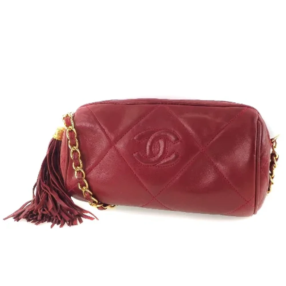 Chanel Vintage Pre-owned Leather crossbody-bags Red Dames