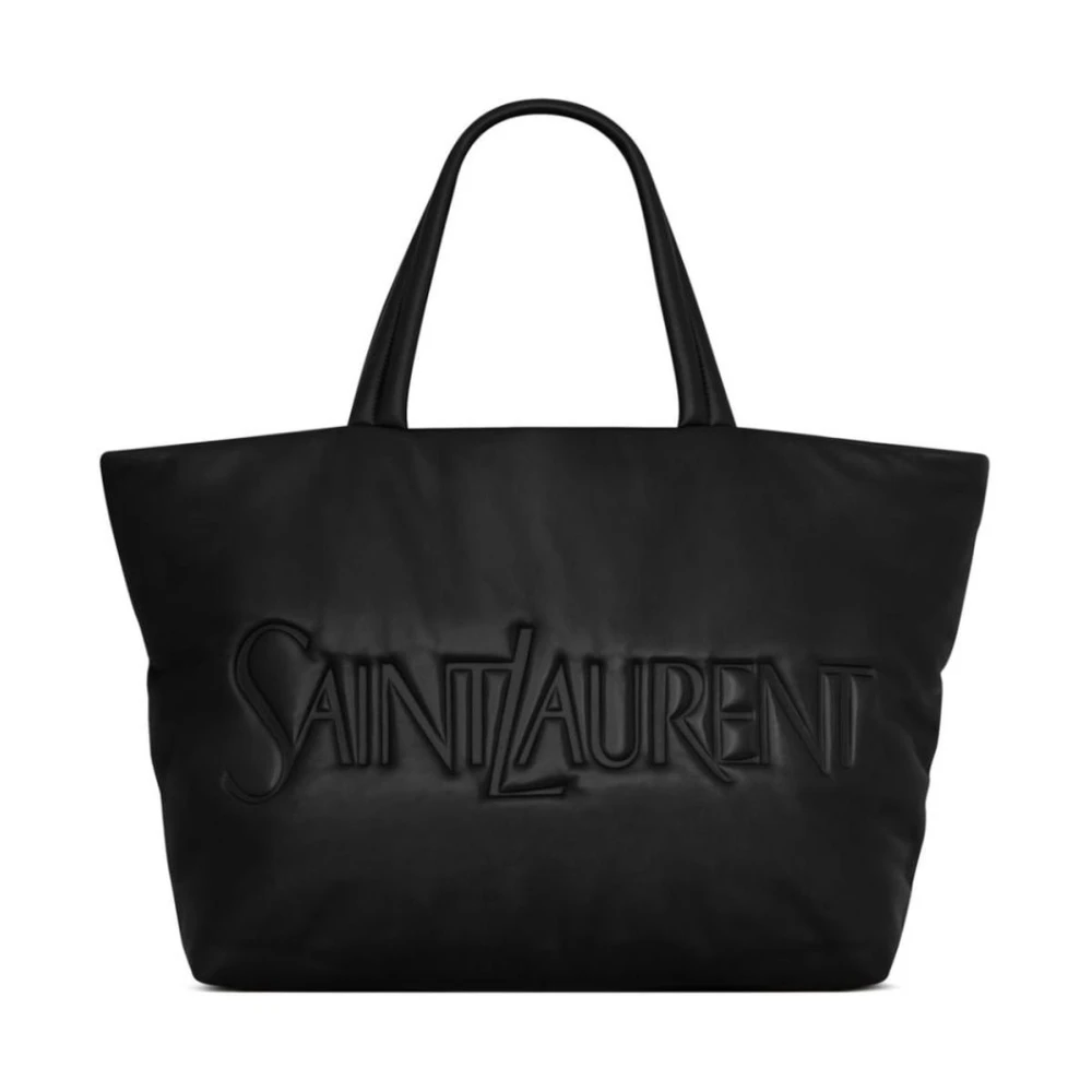 Saint Laurent Herren Schwarz Nappa Leder Tote Bag