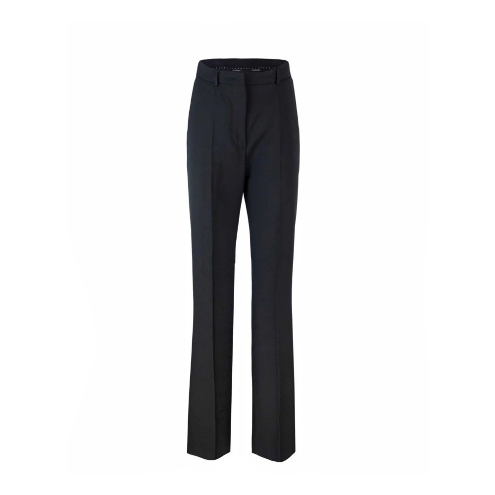 SPORTMAX Zwarte Wol Lage Taille Broek Black Dames