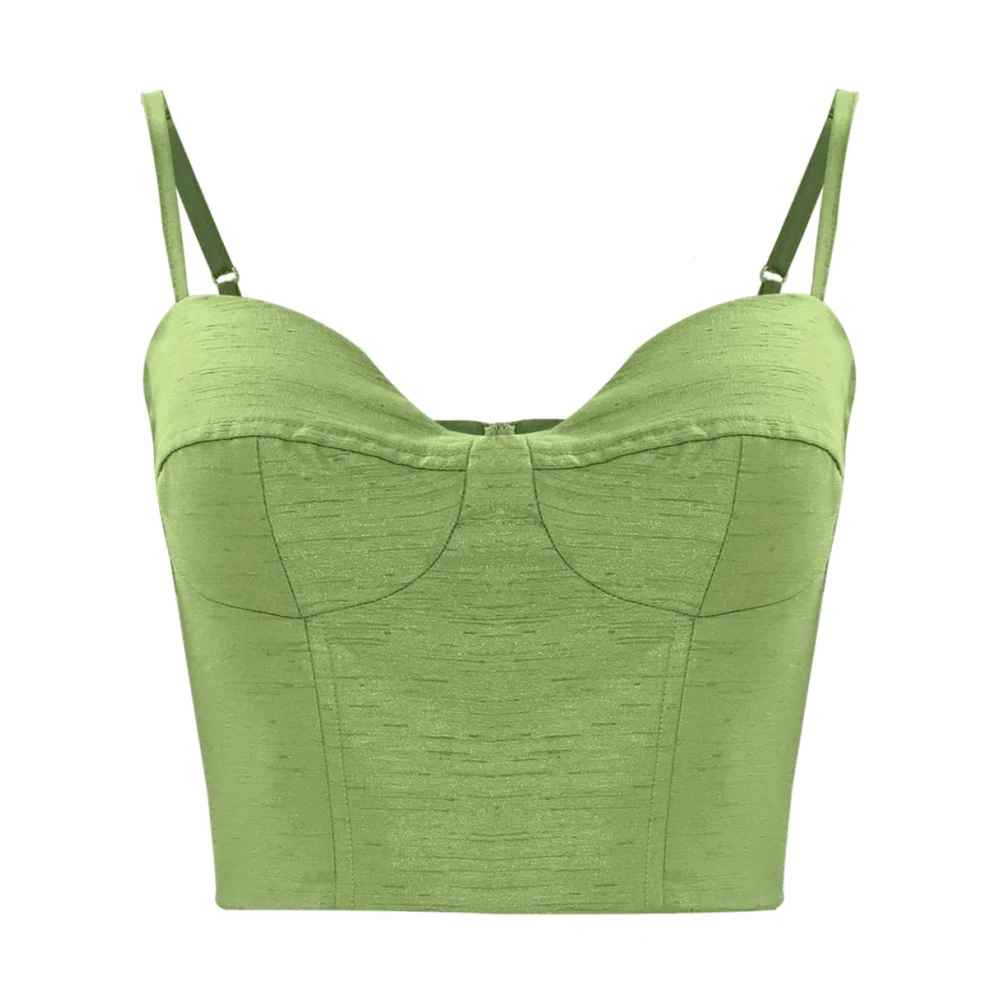 Kocca Korte Polyester Bustier Top Green Dames