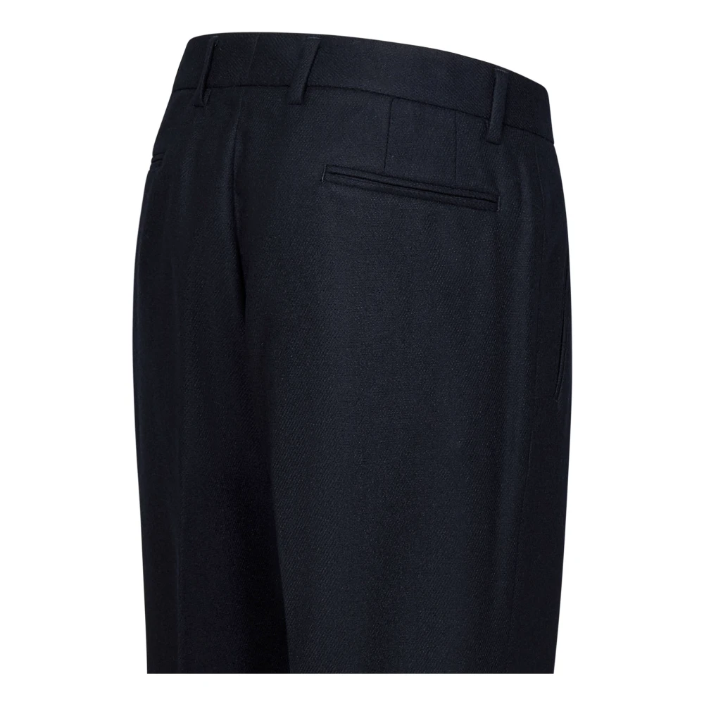 Boglioli Blauwe Taps Toelopende Wollen Broek Blue Heren