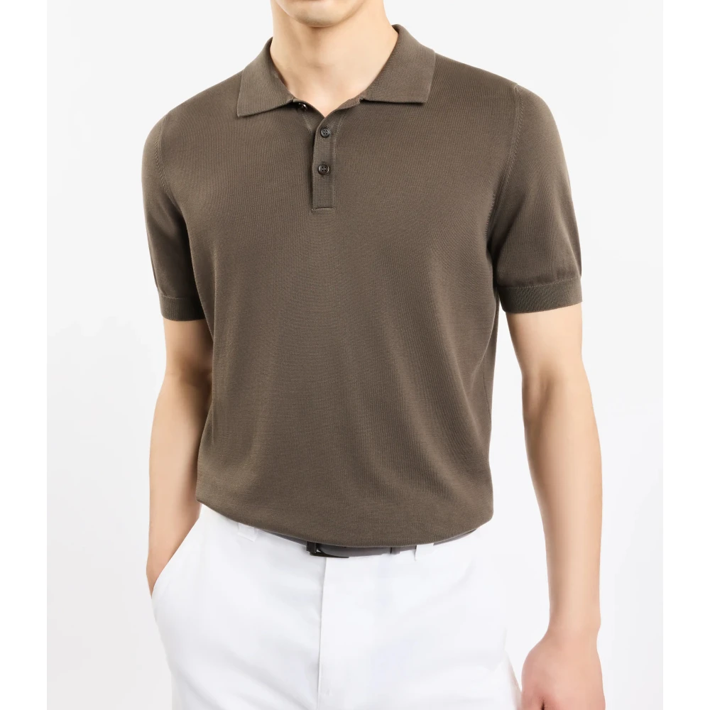 Fay Bruine T-shirts en Polos Brown Heren