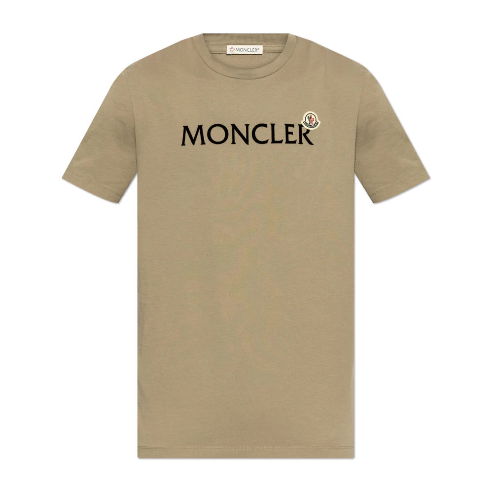 Moncler T-shirt met logopatch Beige Heren