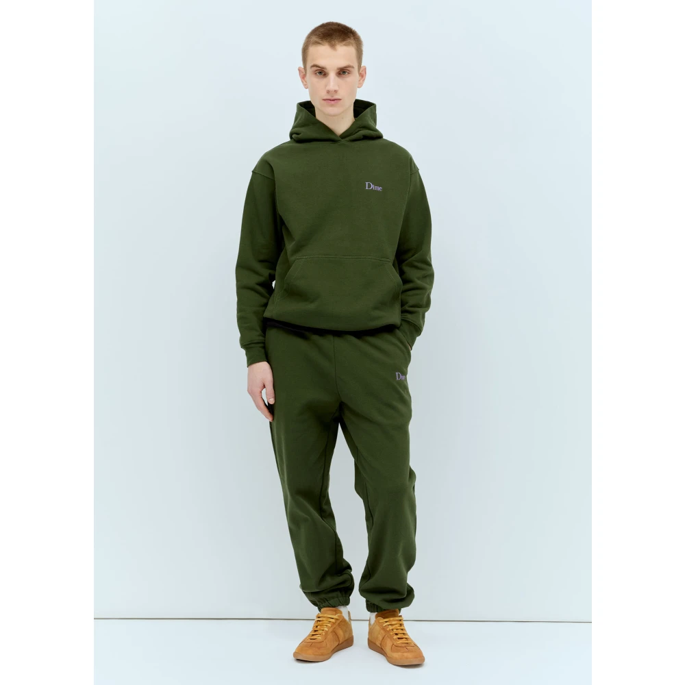 Dime Mtl Logo Hoodie van Katoenfleece Green Heren