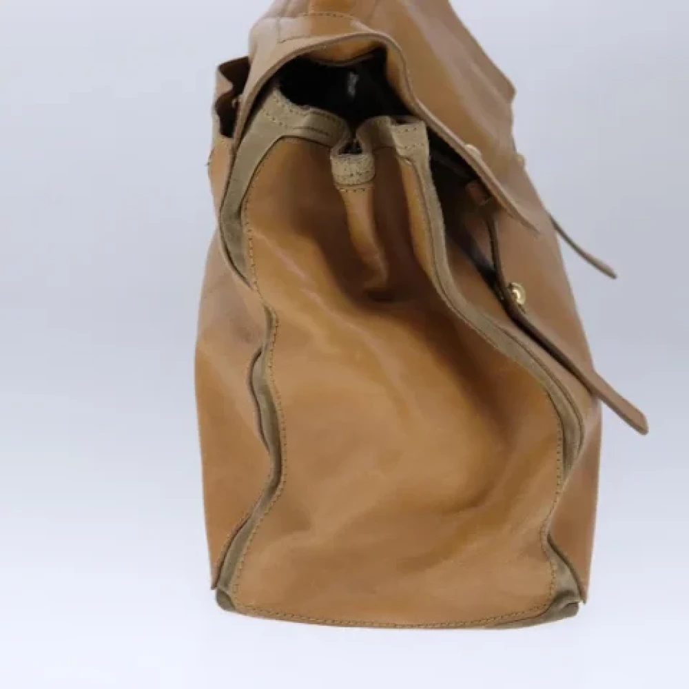 Saint Laurent Vintage Pre-owned Leather handbags Beige Dames