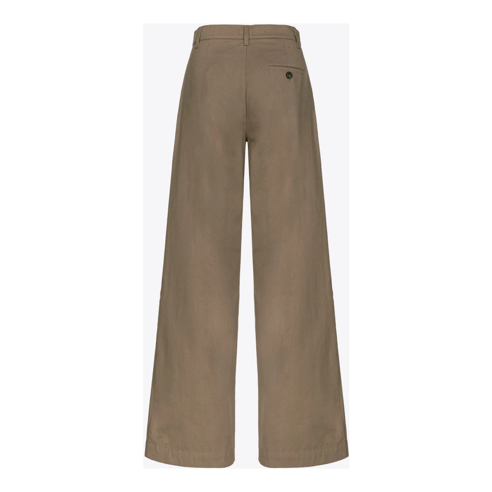 pinko Wide Trousers Brown Dames