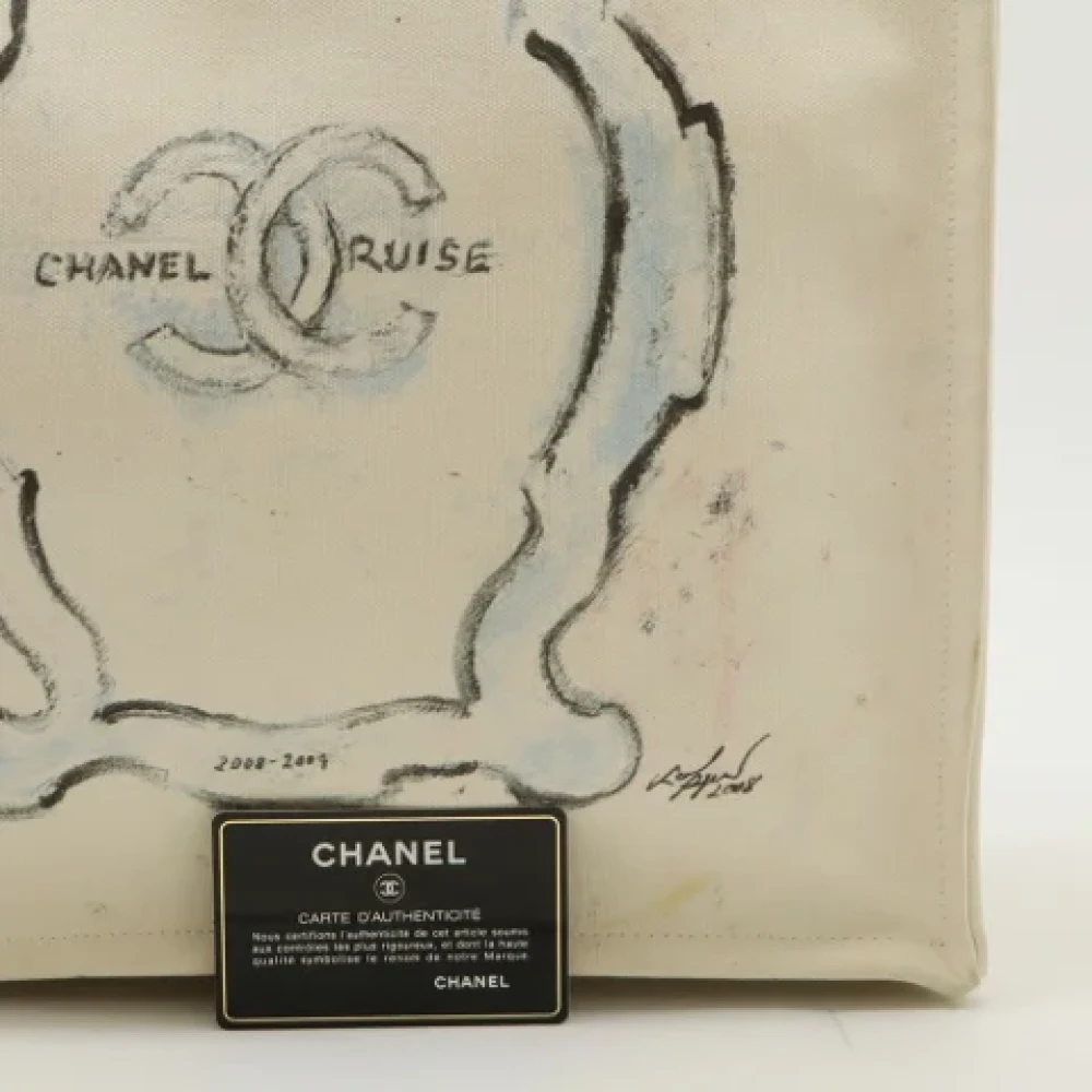 Chanel Vintage Pre-owned Canvas chanel-bags Beige Dames