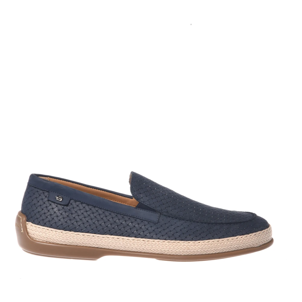 Baldinini Blue Nubuck Woven Print Loafer - Male - Loafers - 11 Uk - Shoes