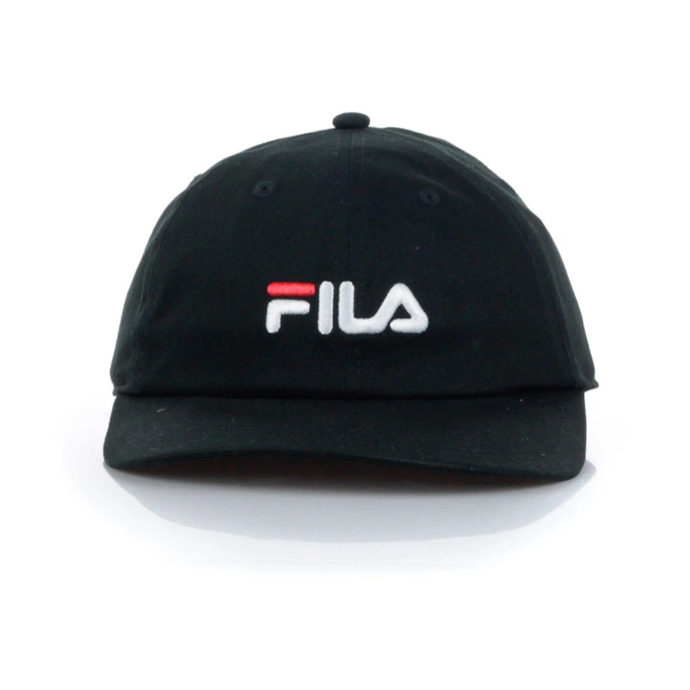Fila Zwarte gebogen klep vaderpet lineaire band Black Heren
