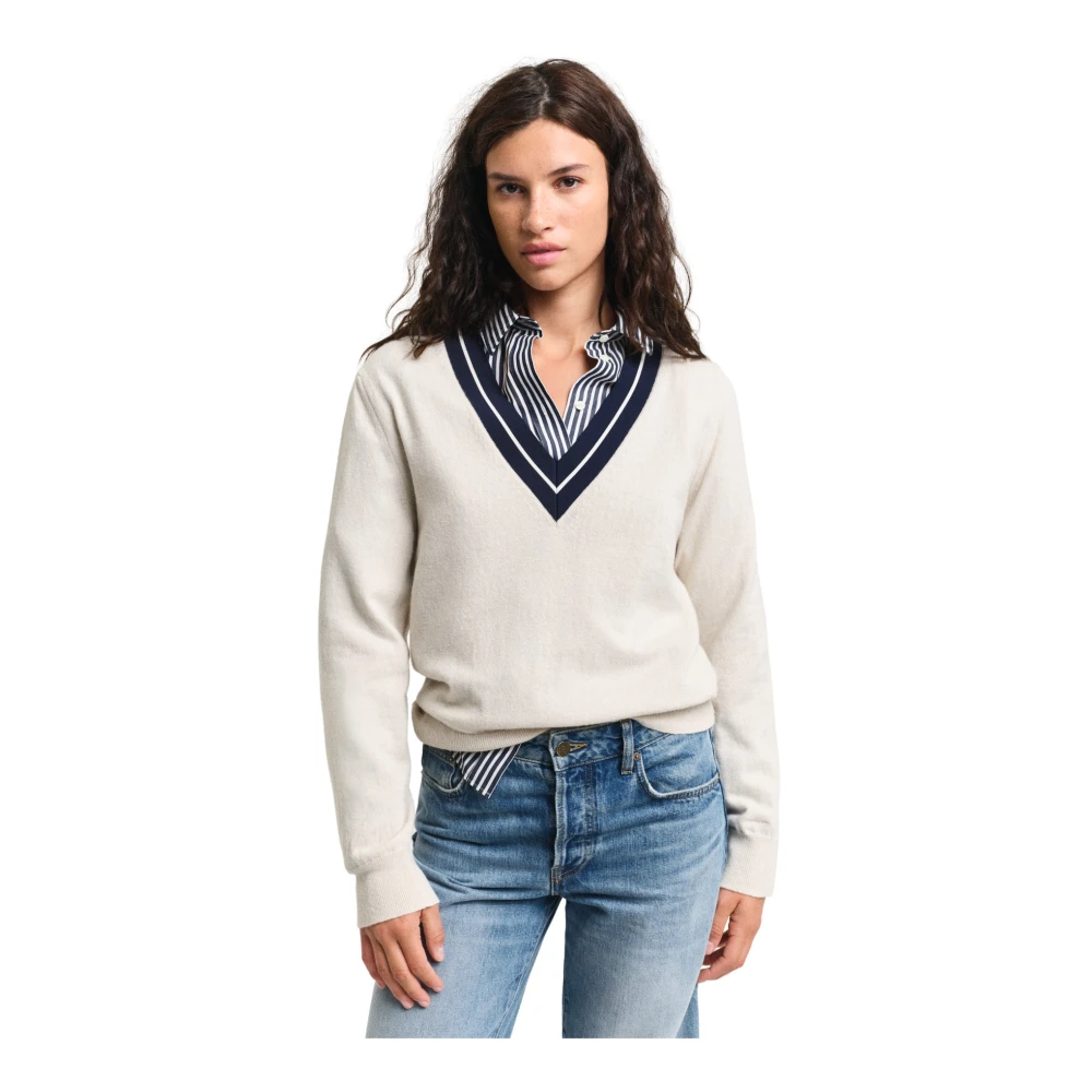 Knitwear > V-neck Knitwear - - Gant - Modalova