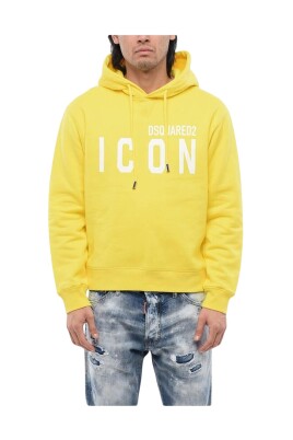 sweat-a-capuche-jaune-imprime-icon-avec-cordon