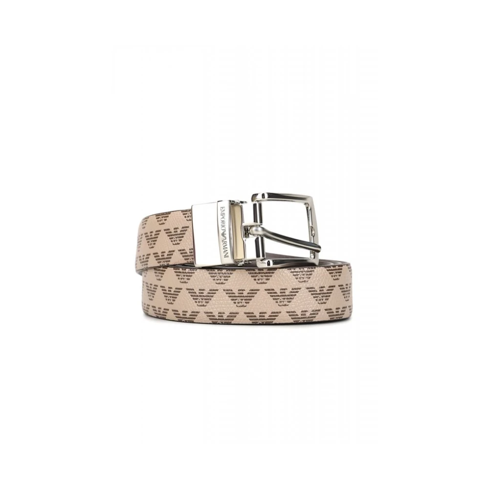 Emporio Armani Unisex Beige Belts, 90 Cm, Reversible Belt