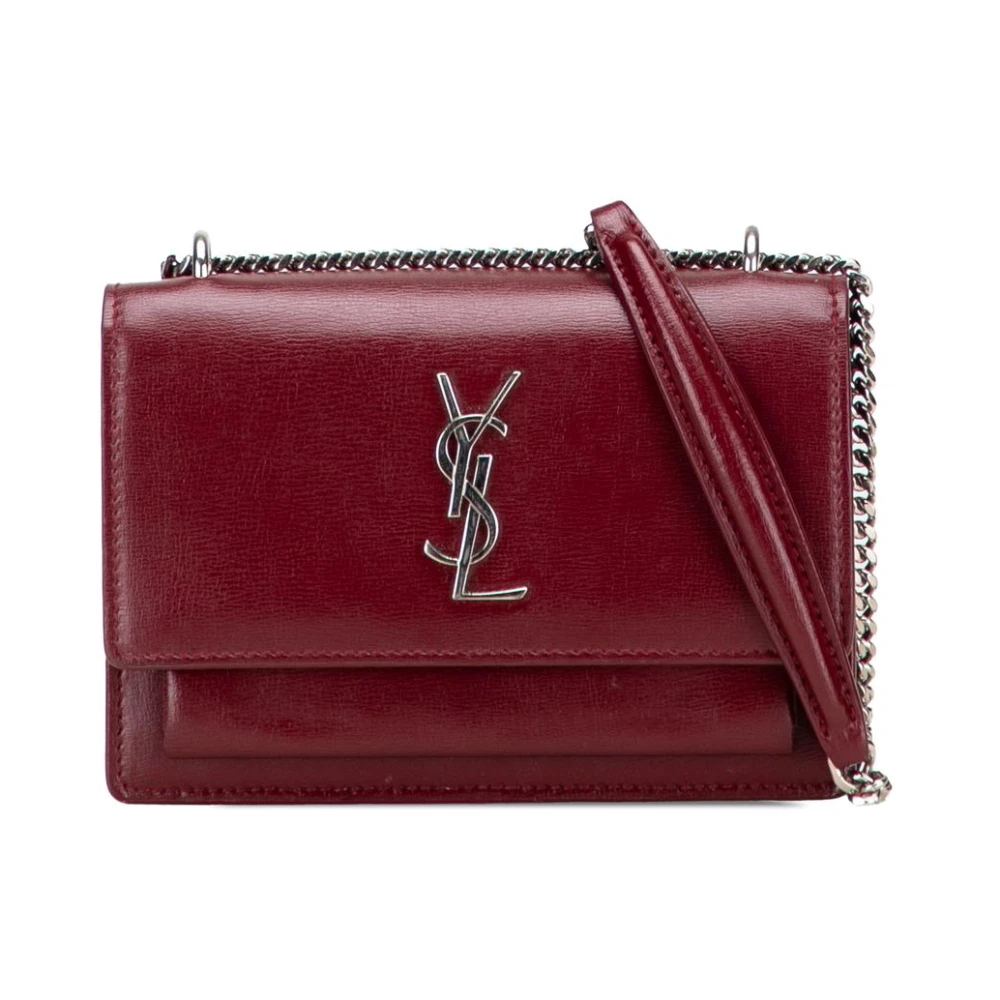 Saint Laurent Vintage Women's Red Pre-Owned Chain Wallet