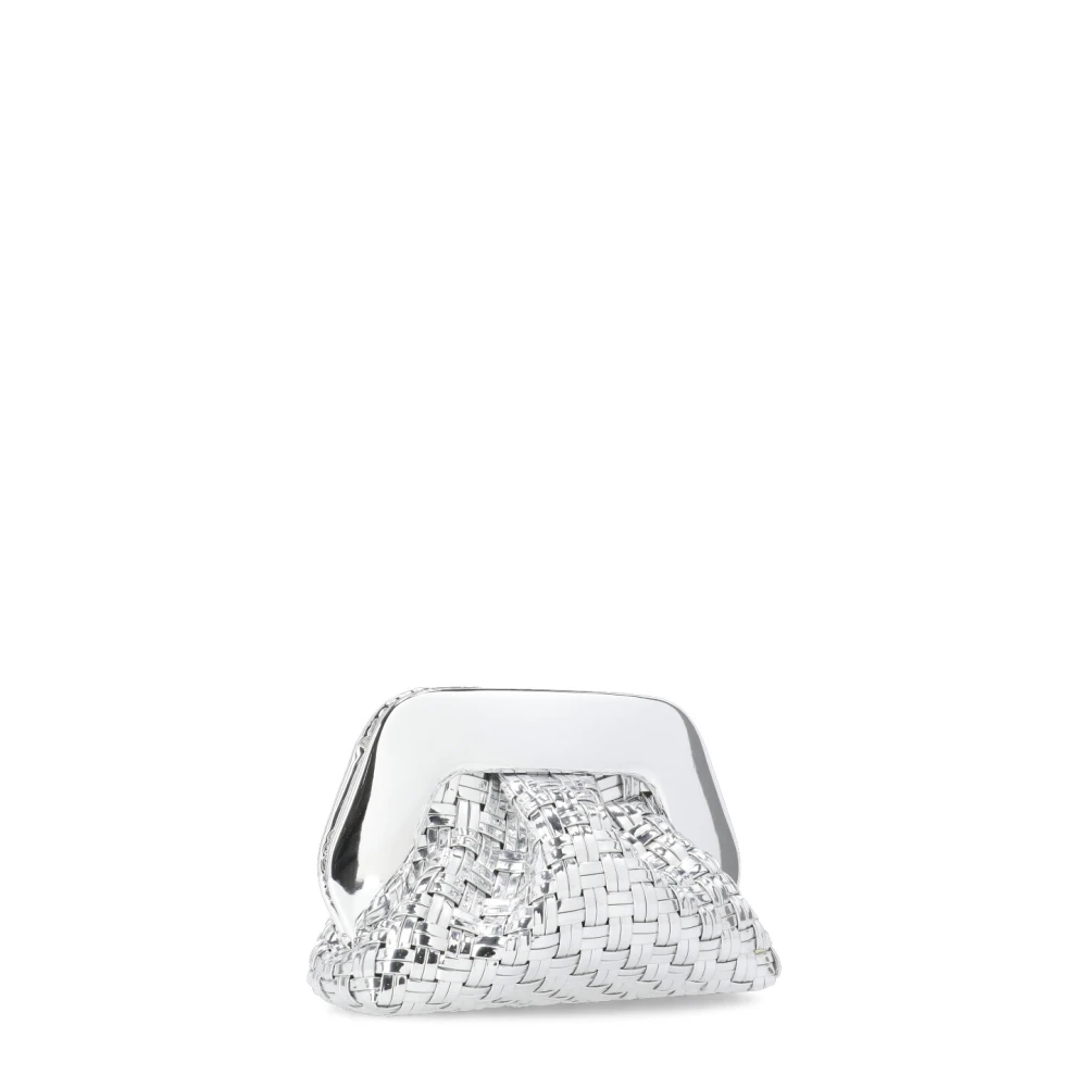 THEMOIRè Zilveren Geweven Pochette Schoudertas Gray Dames