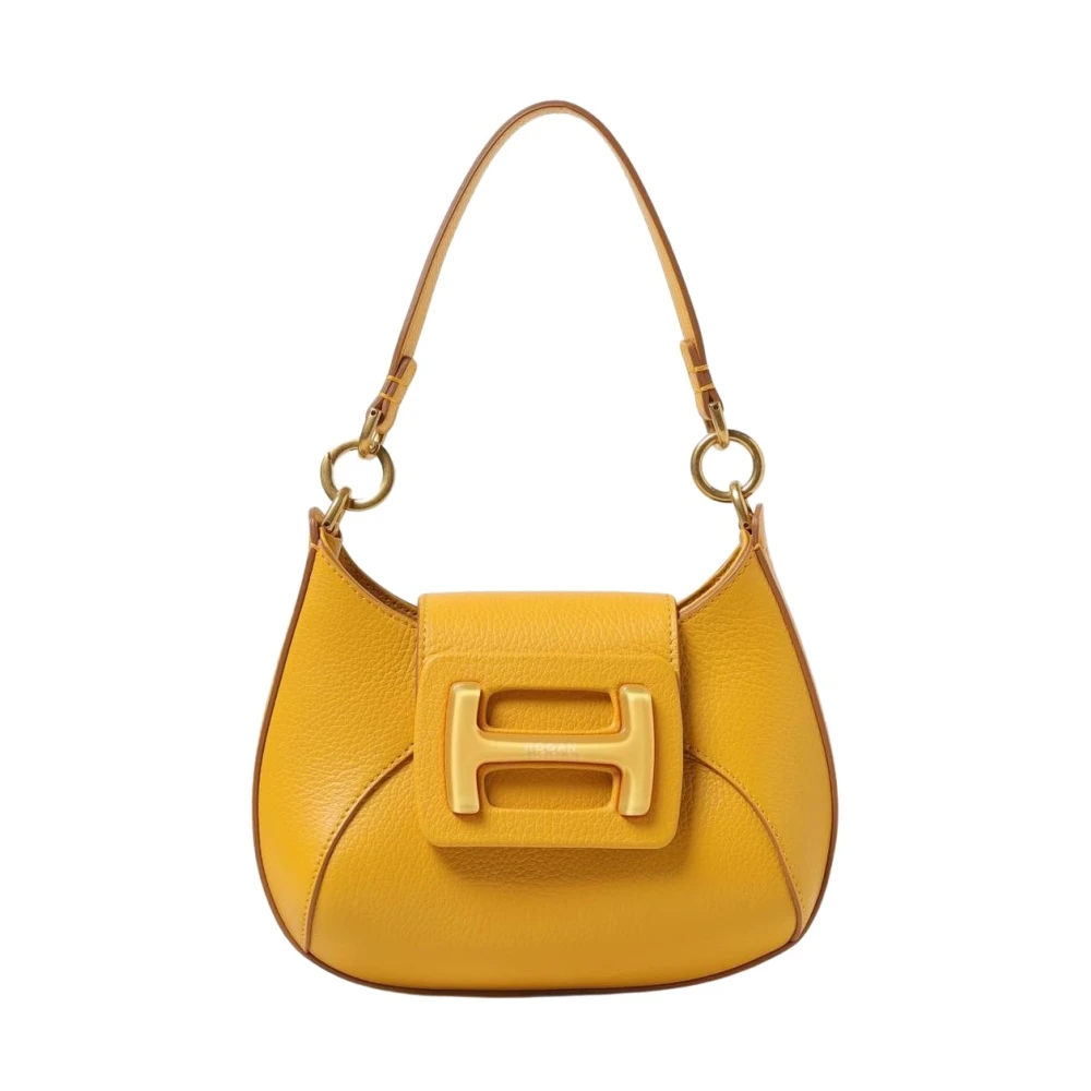 Hogan Women's Yellow Leather Shoulder Bag With Clasp