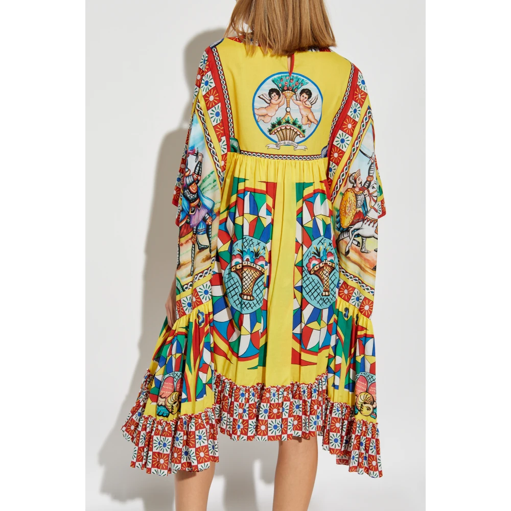 Dolce & Gabbana Oversized jurk met print Multicolor Dames