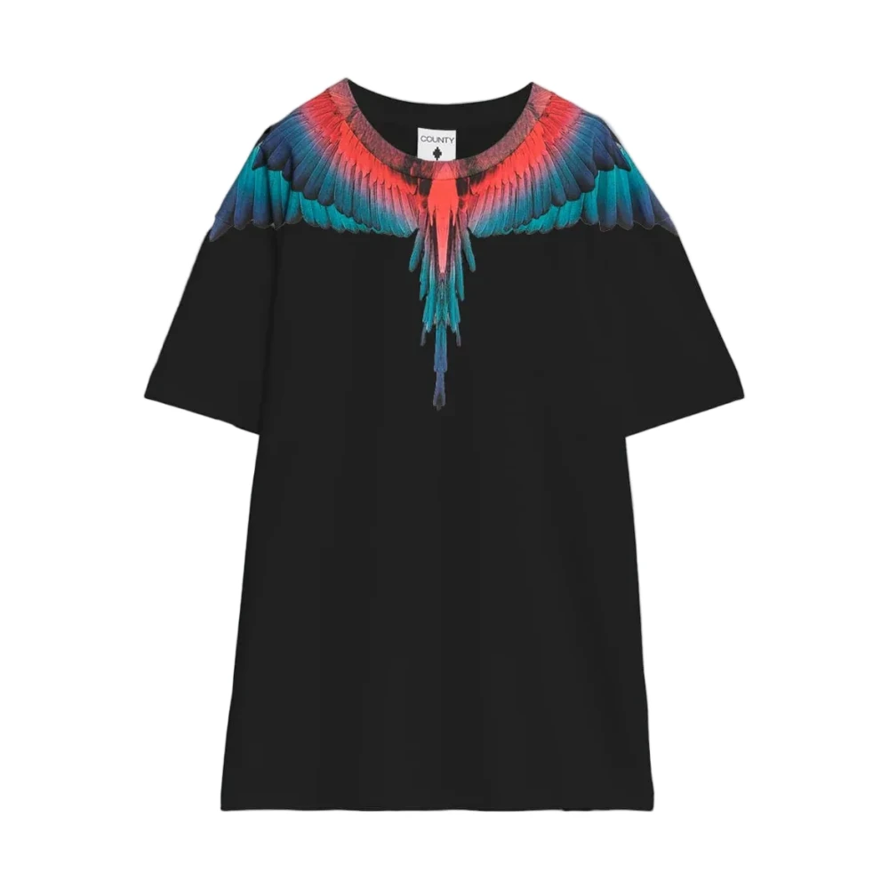 Marcelo Burlon Men's Black T-Shirts, M, T-Shirt Con Stampa Ali