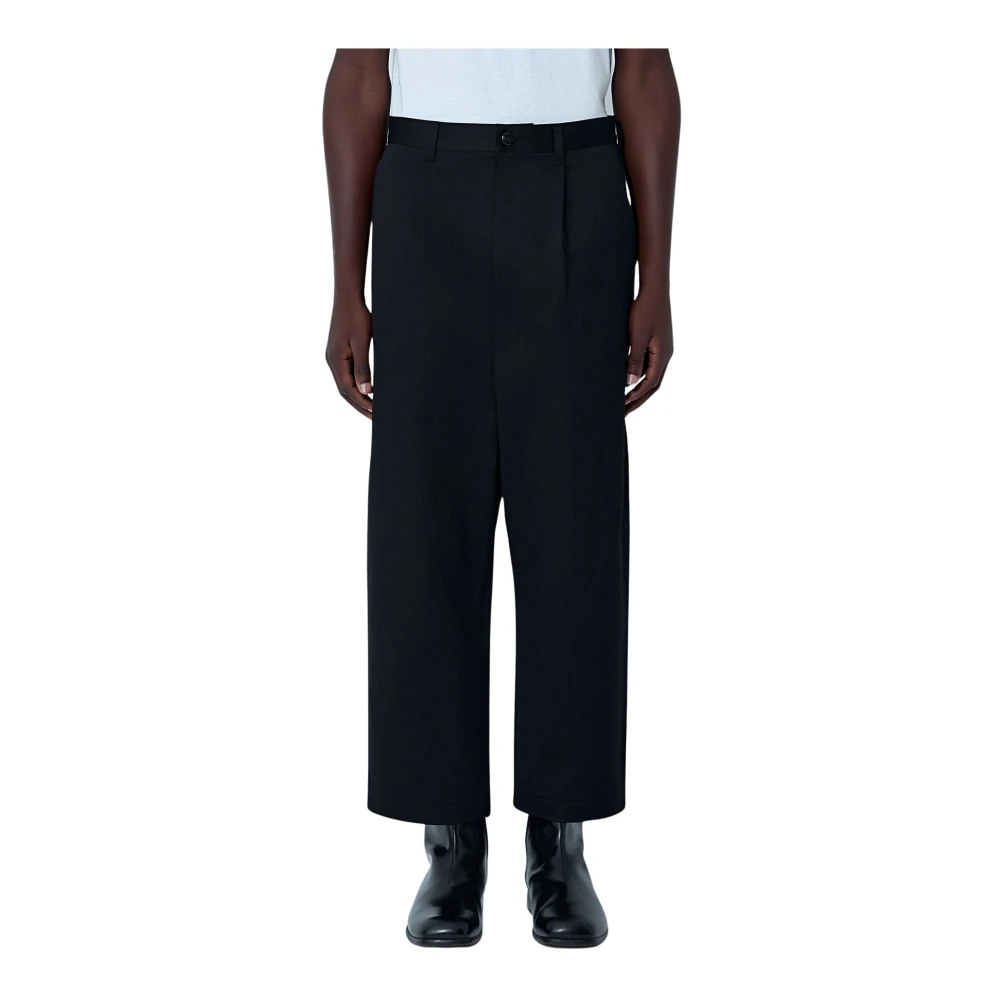Junya Watanabe Black Wide Trousers, Male, M, Pleated Wide-Leg Trousers