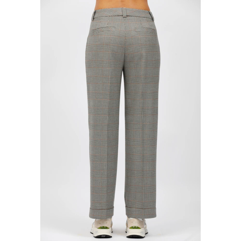 Via Masini 80 Geruite broek met omslag Gray Dames