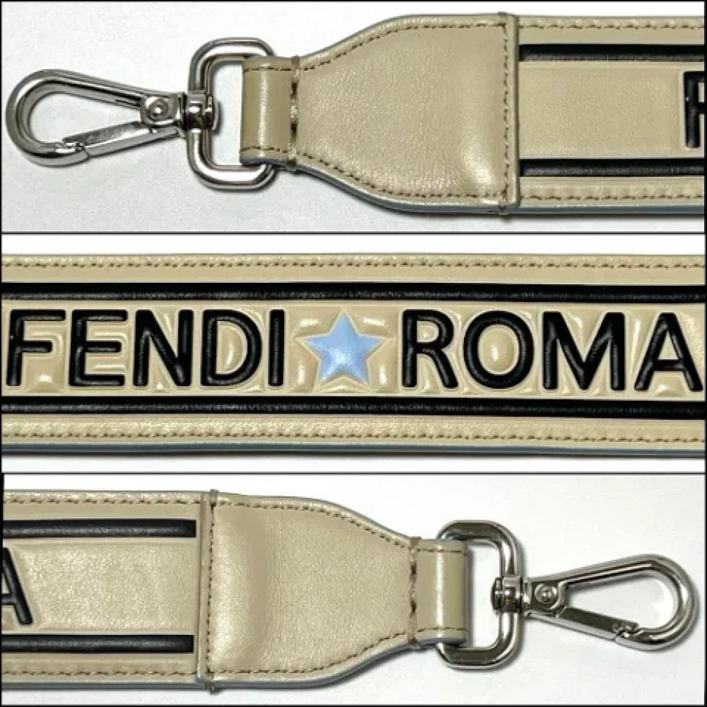 Fendi Vintage Pre-owned Leather home-office Beige Dames