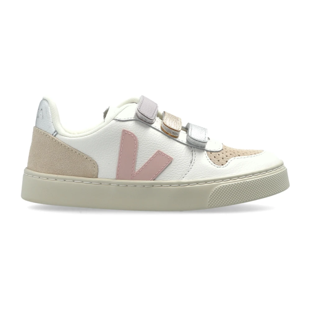 Veja Unisex Kids White Kids Sneakers, 24 Eu, Small V-10 Leather (05) Sports Shoes