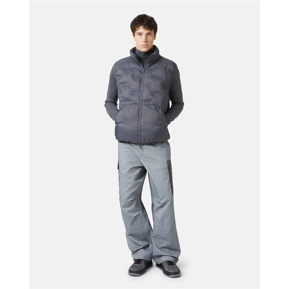 Iceberg Nylon vest met borduurwerk Gray Heren
