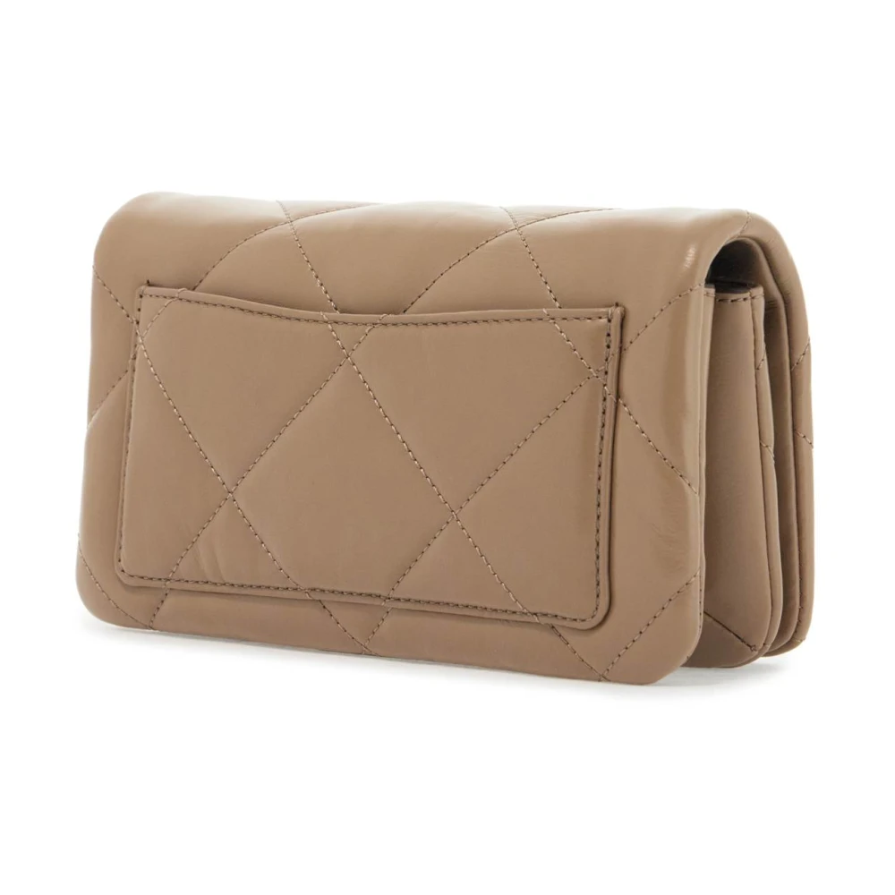TORY BURCH Gewatteerde Mini Schoudertas met Dubbele T Detail Beige Dames