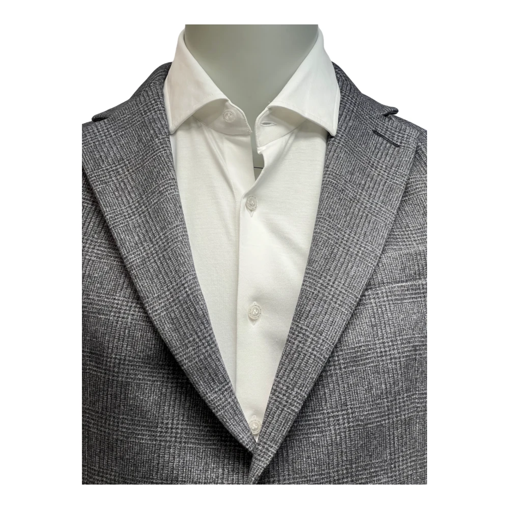Circolo 1901 Grijze Glencheck Flanel Jersey Blazer Gray Heren