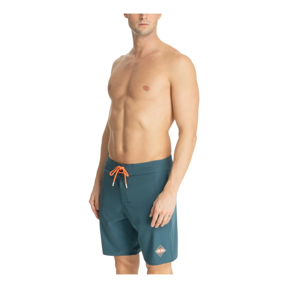 Emporio Armani EA7 Stijlvolle zwemshorts met trekkoordsluiting Blue Heren