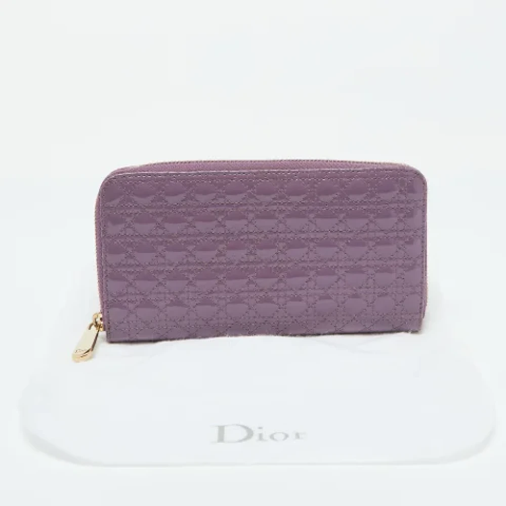 Dior Vintage Pre-owned Leather wallets Purple Dames