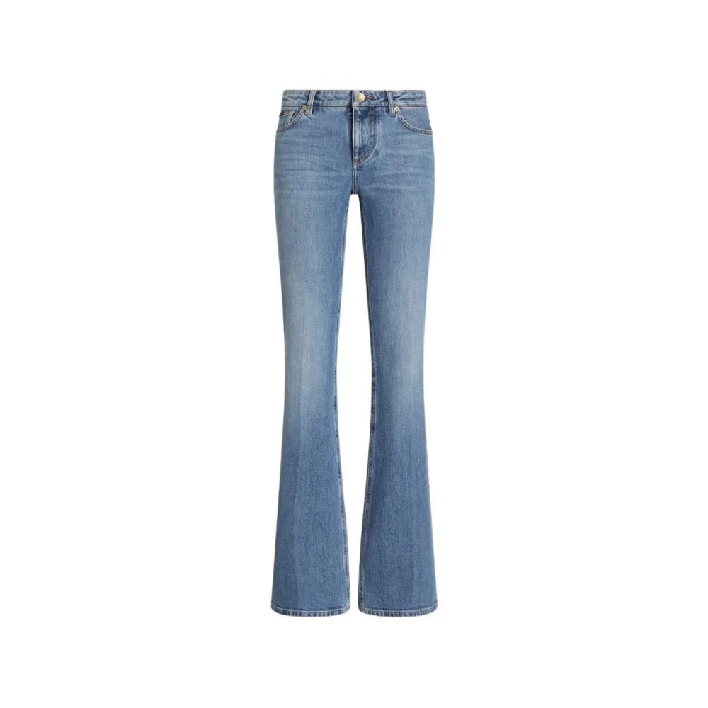 Dolce & Gabbana , Flare Jeans, Female, Blue, Xs, Flared Line Low Waist Jeans