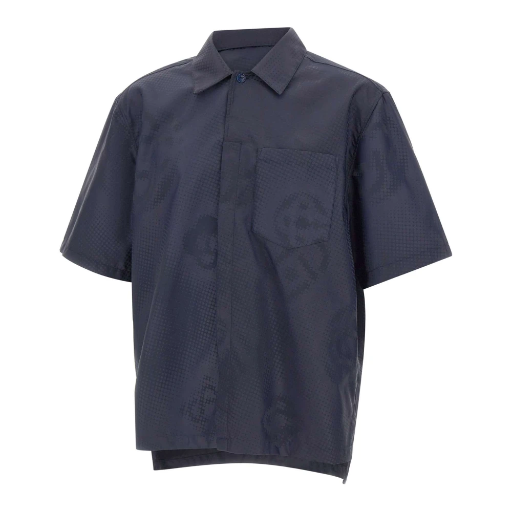 Casablanca Men's Blue Monogram Satin Shirt