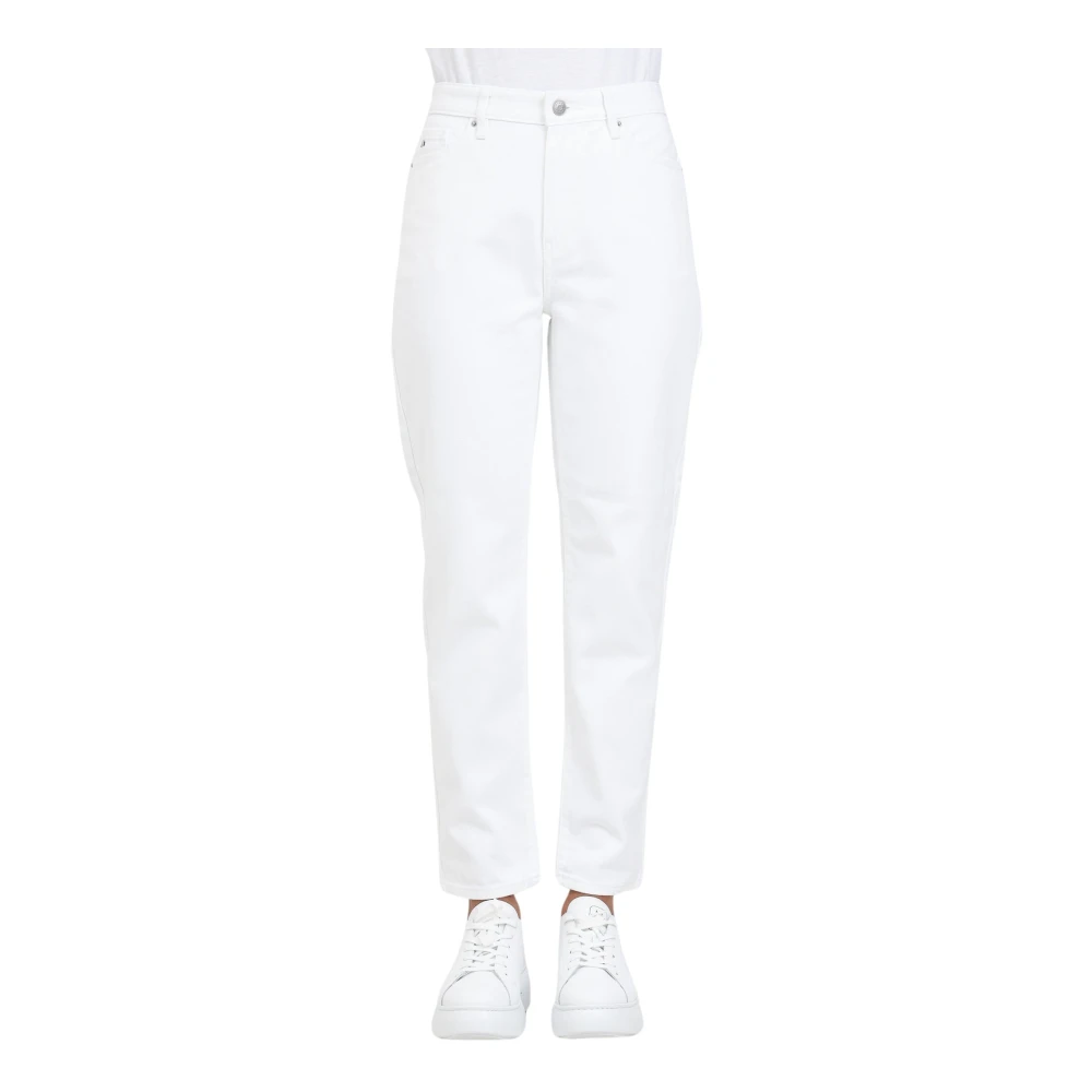 Armani Exchange Witte Boyfriend Cropped Jeans White Dames