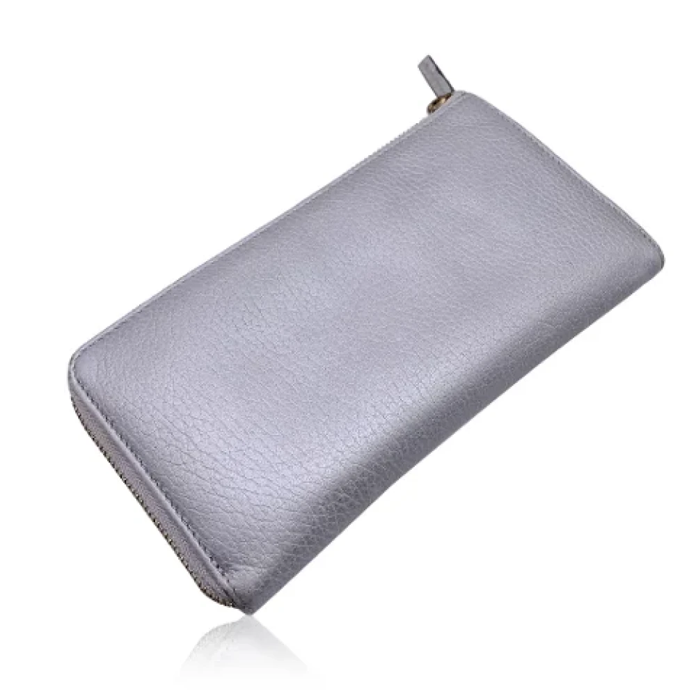 Gucci Vintage Pre-owned Leather wallets Gray Dames