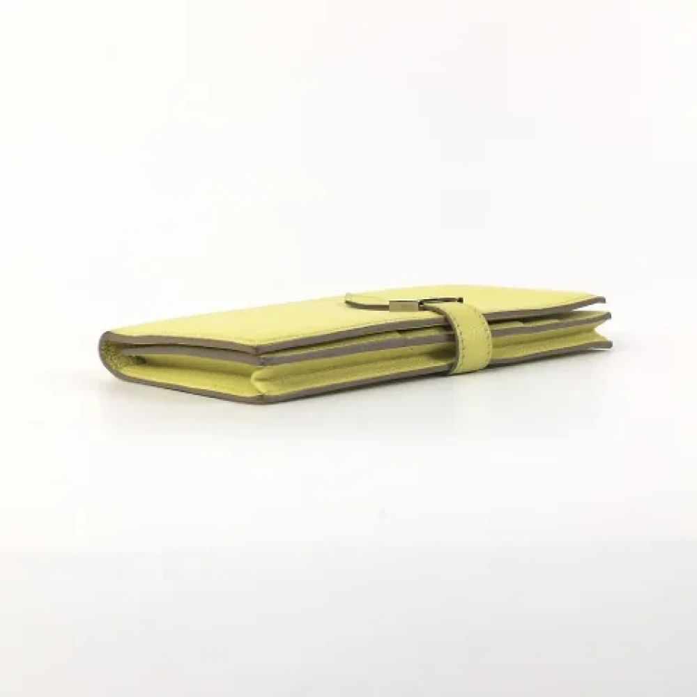 Hermès Vintage Pre-owned Leather wallets Yellow Dames